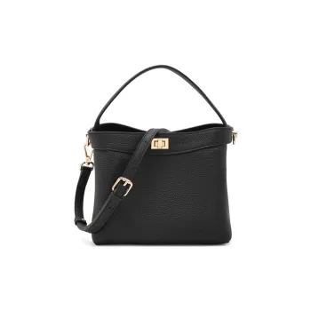 BELLE Premium Texture Crossbody Bag Trumpets Women's Black/Apricot
