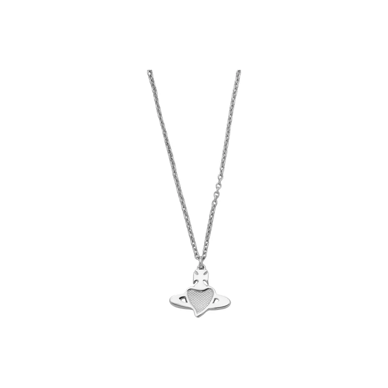 Vivienne Westwood Diamond Necklaces Unisex Silver-1
