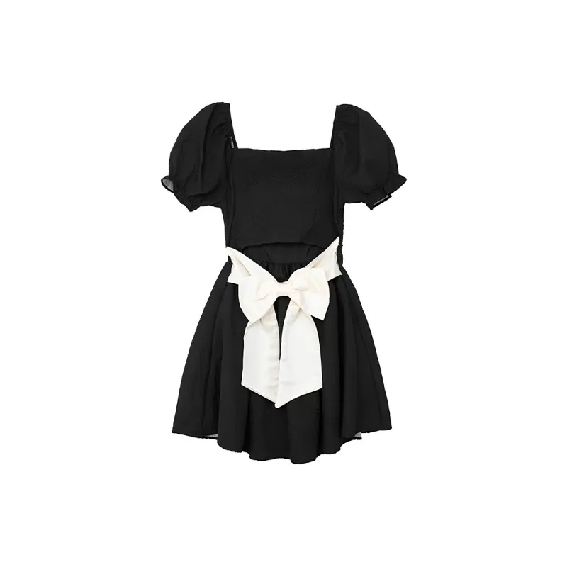 Incolore Short Sleeved Dresses Women's Black-1