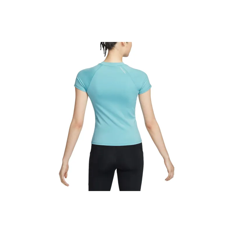 Nike Pro Raglan Sleeve T Shirt Women's Denim Blue Green/White-3