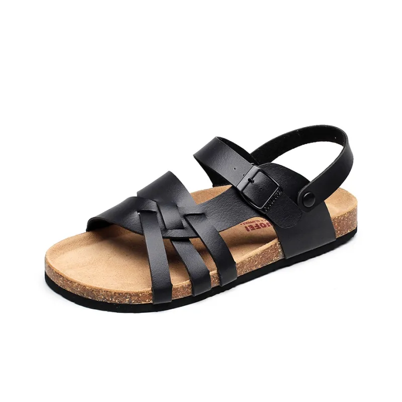 Golofi Double Layered Cork Slippers Roman Sandals Men's-0