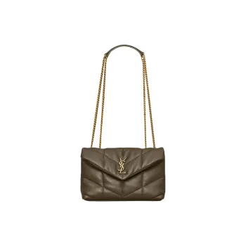 SAINT LAURENT PUFFER Sheepskin Portable Crossbody Bag, Shoulder Bag Mini Women's Light Musk
