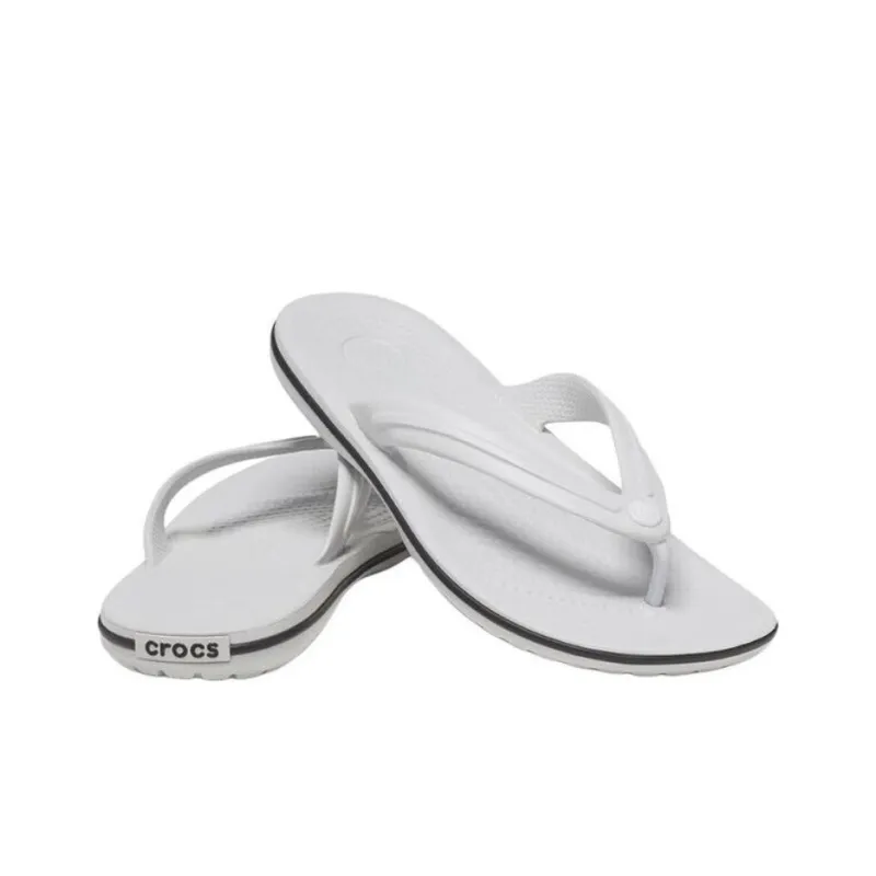 Crocs Odor-Resistant Abrasion-Resistant Flip Flops Unisex Elegant Gray-3