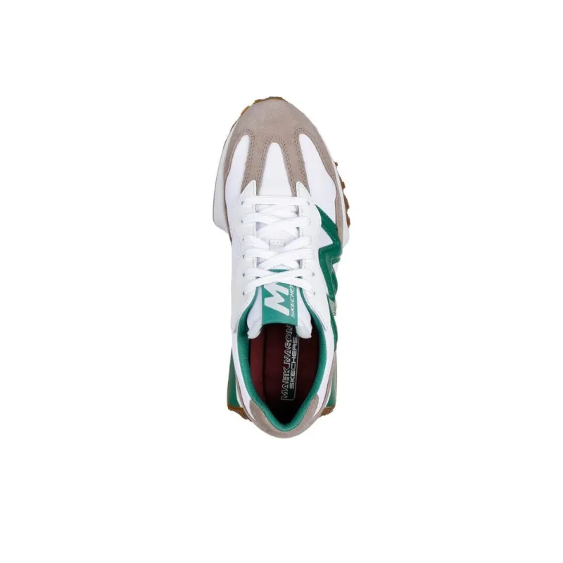 Skechers MARK NASON Anti Slip Wear Resistant Low Top Casual Running Shoes Women's White Green-3
