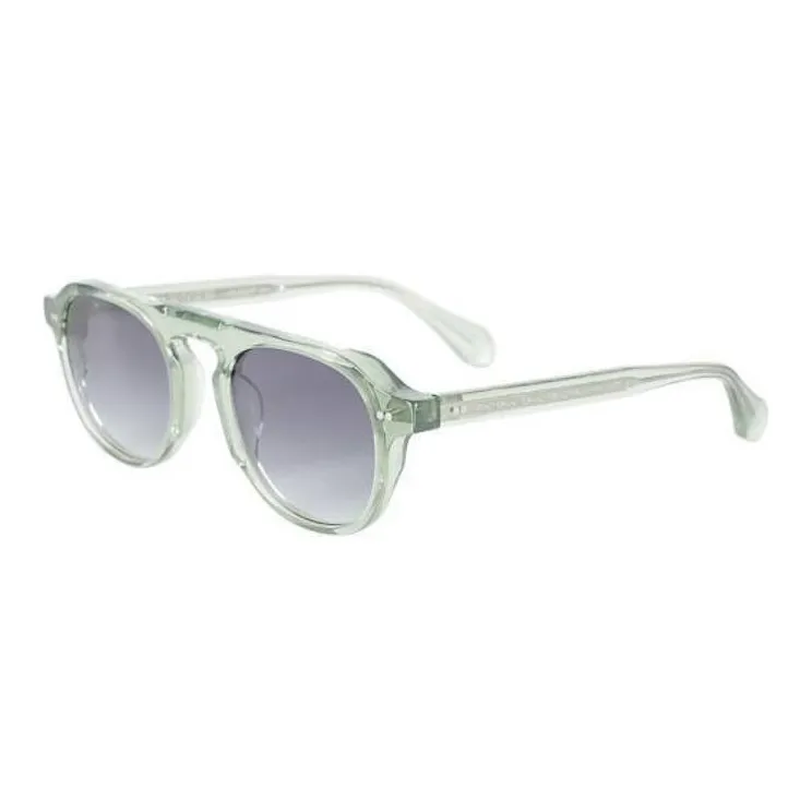District Vision Acetate Round Sunglasses Unisex Green-0
