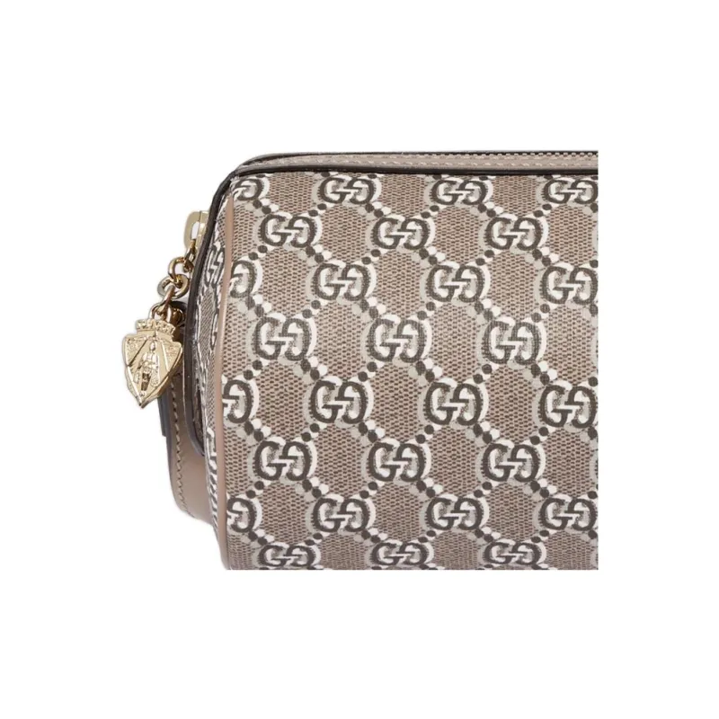GUCCI Printed Leather Crossbody Bag Shoulder Bag Women's Taupe-7