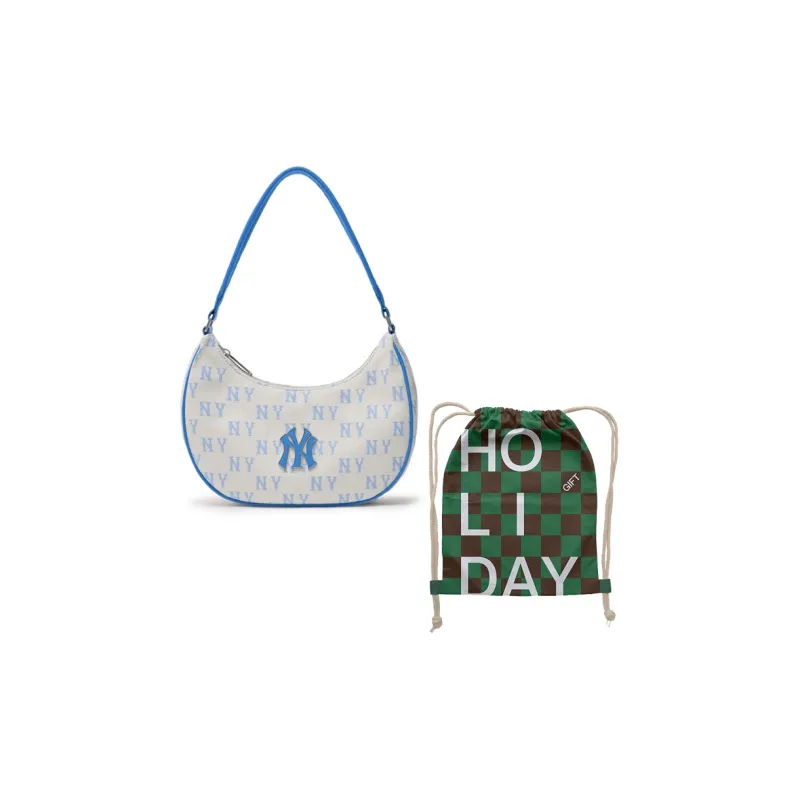 MLB Polyester Shoulder Bag Handbag Regular Unisex White & Blue-11