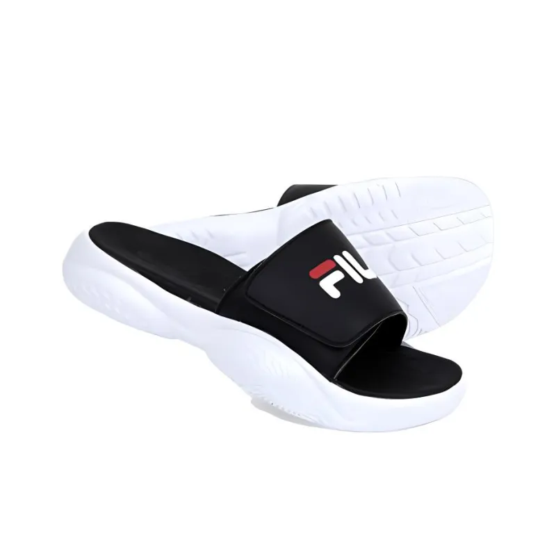 FILA Rubber Sole Slip Resistant Slippers Unisex Black Korean Style-2