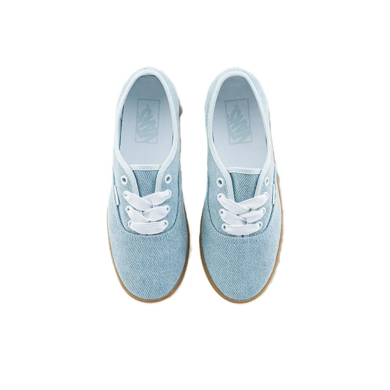 Vans Authentic Non slip Lightweight Low Top Skateboard Shoes Unisex Light Blue-3