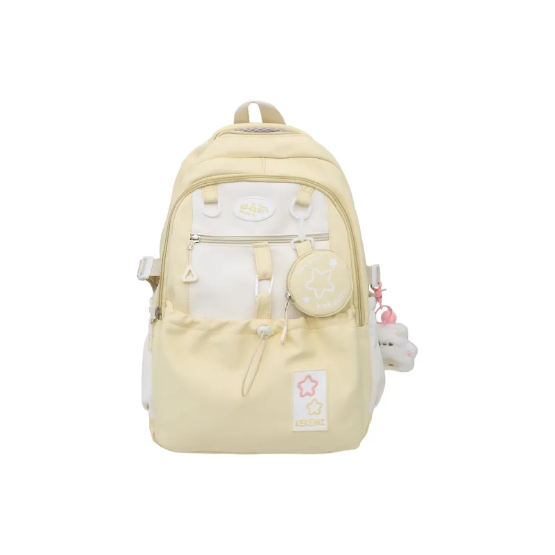 DCLOUD Nylon Backpack Women's Black/Pink/Yellow/Purple/Blue-4