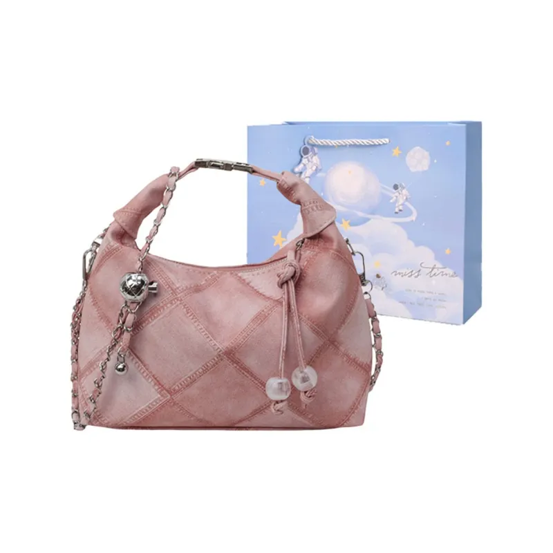 Duoluplo Doron Paul PU Shoulder Bag Women's Black/Blue/Pink/Coffee-14