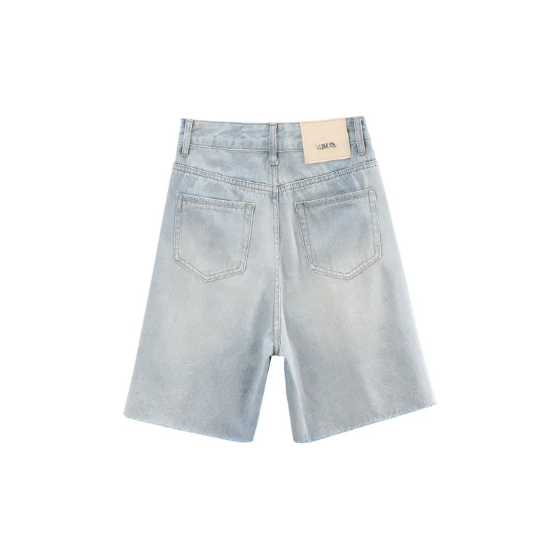 A Paradise For Awakening Denim Shorts Women's Light Blue-1