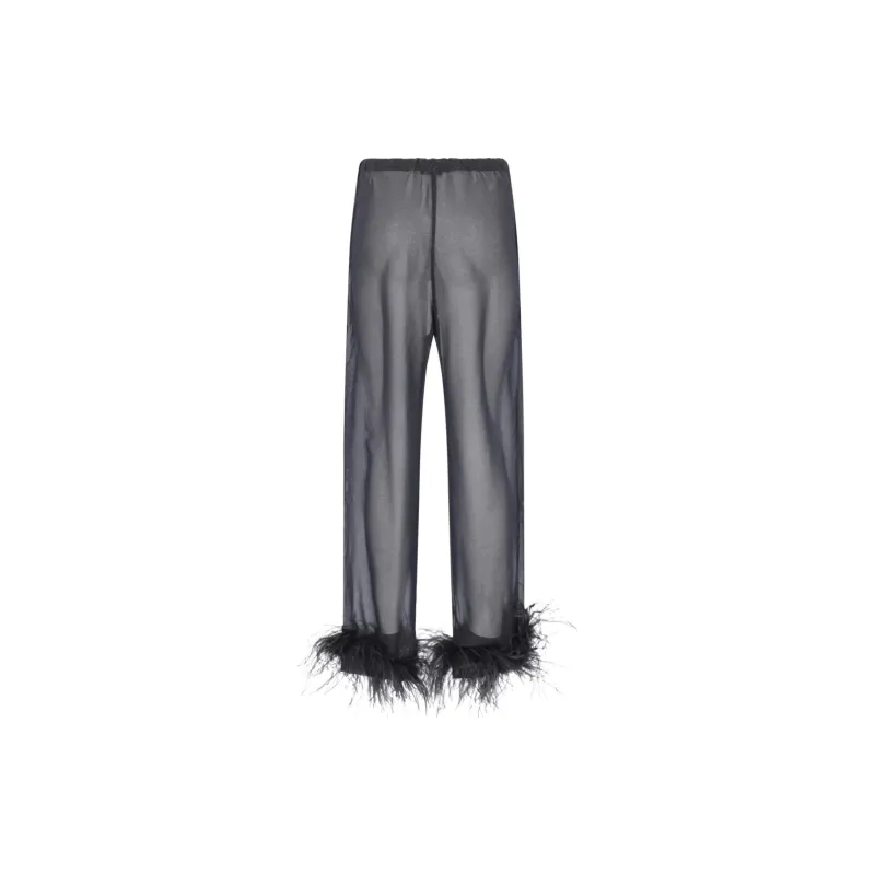 Oséree Feather Trim Pants-1