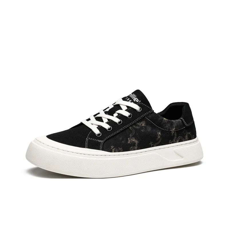Millies Canvas Shoes Men Low Top Black-2
