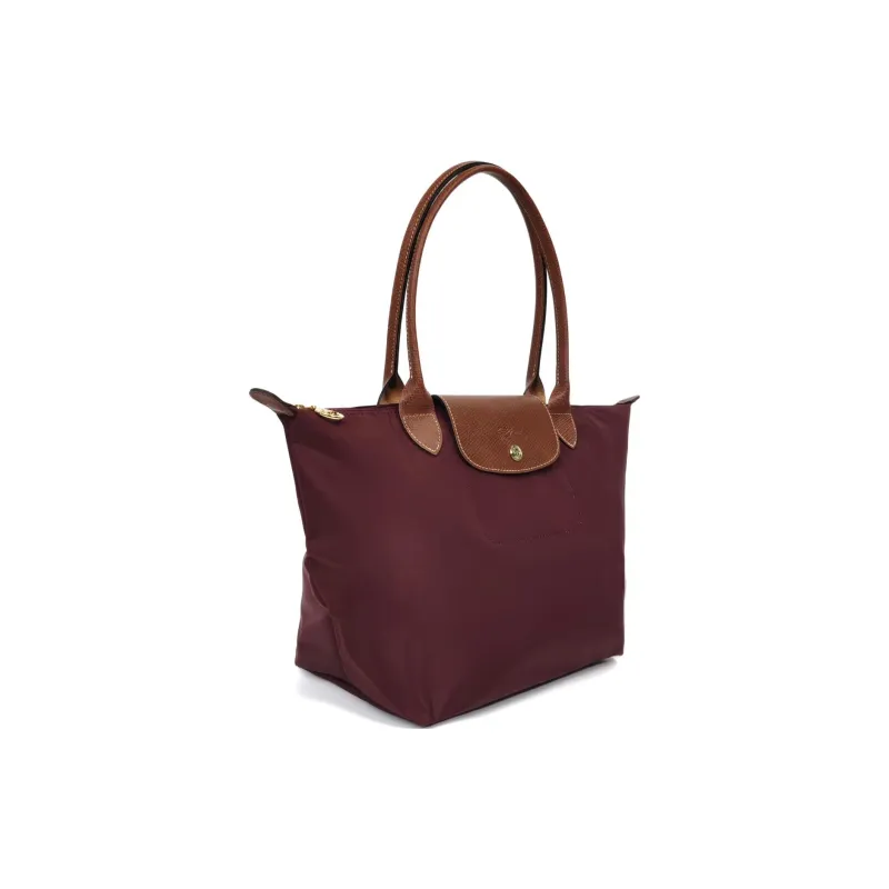 LONGCHAMP Le Pliage Recycled Polyamide With Canvas Shoulder Bag Medium Size Women's Burgundy-1