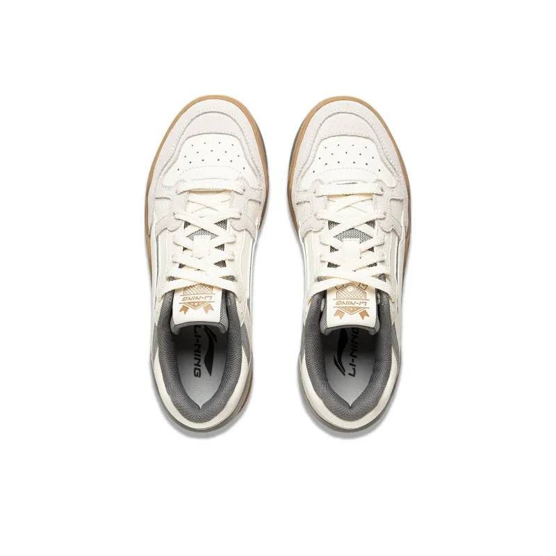 LiNing Moon White 2.0 Anti Slip And Wear Resistant Breathable Low Top Skateboard Shoes Women's Ecru-2