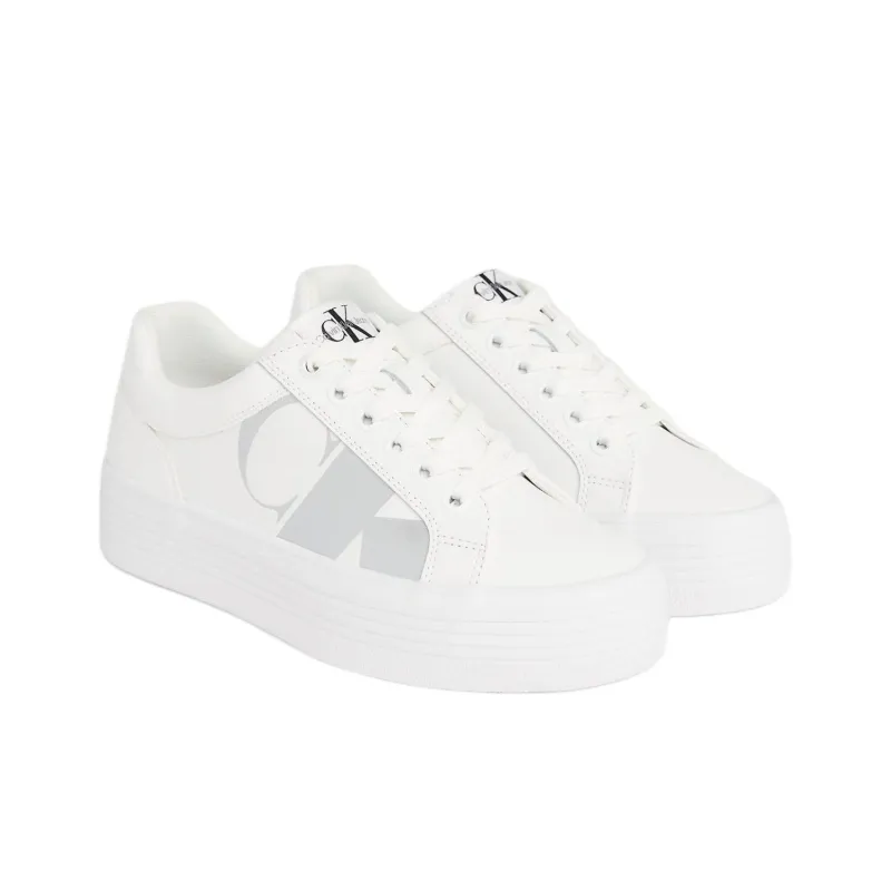CKJ CALVIN KLEIN JEANS Low Top Skateboard Shoes Women's White-2