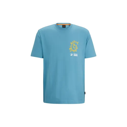 HUGO BOSS T-Shirts Men Natural Blue