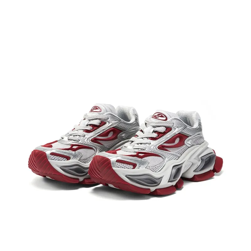 OGR Different Colored Gaze Low Top Chunky Sneakers Unisex Crimson-2