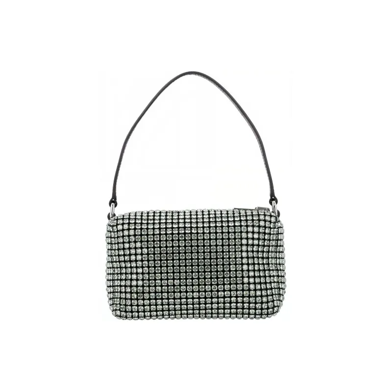 Alexander Wang With Cow Leather And Glass One Shoulder Handbag Mini Women's Green-3
