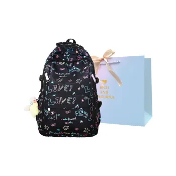 SUPERCUTE Nylon Backpack Women's Black/White