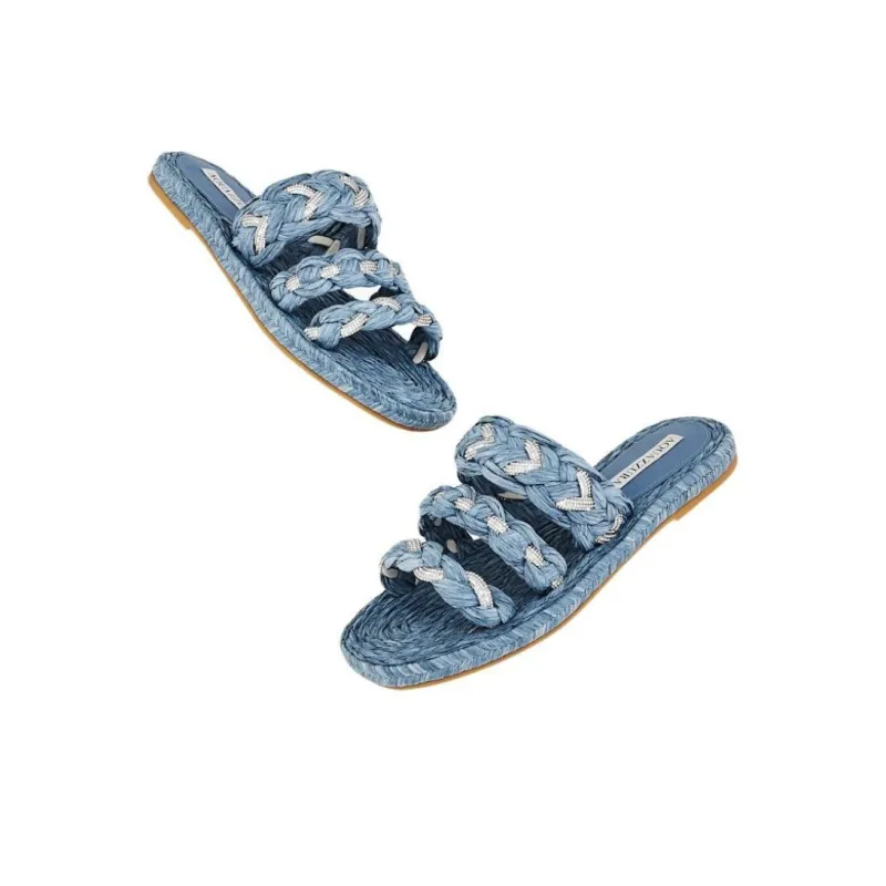AQUAZZURA Slide Slippers Women's Blue-4