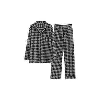 Sleep Students Dormitory Home, Outerwear Ready, Versatile Fashion Loungewear Men's Black Stripes
