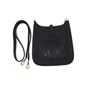 HERMES Evelyne Clemence Calfskin Ivorie Crossbody Bag Shoulder Bag Women's Black