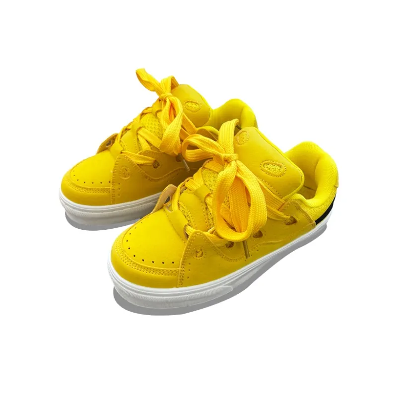 XLAIII Anti Slip And Wear Resistant Breathable Low Top Skateboard Shoes Unisex Duck Yellow-2
