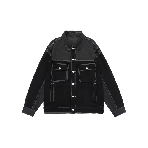 REFAMES Denim Jackets Unisex Black/Gray