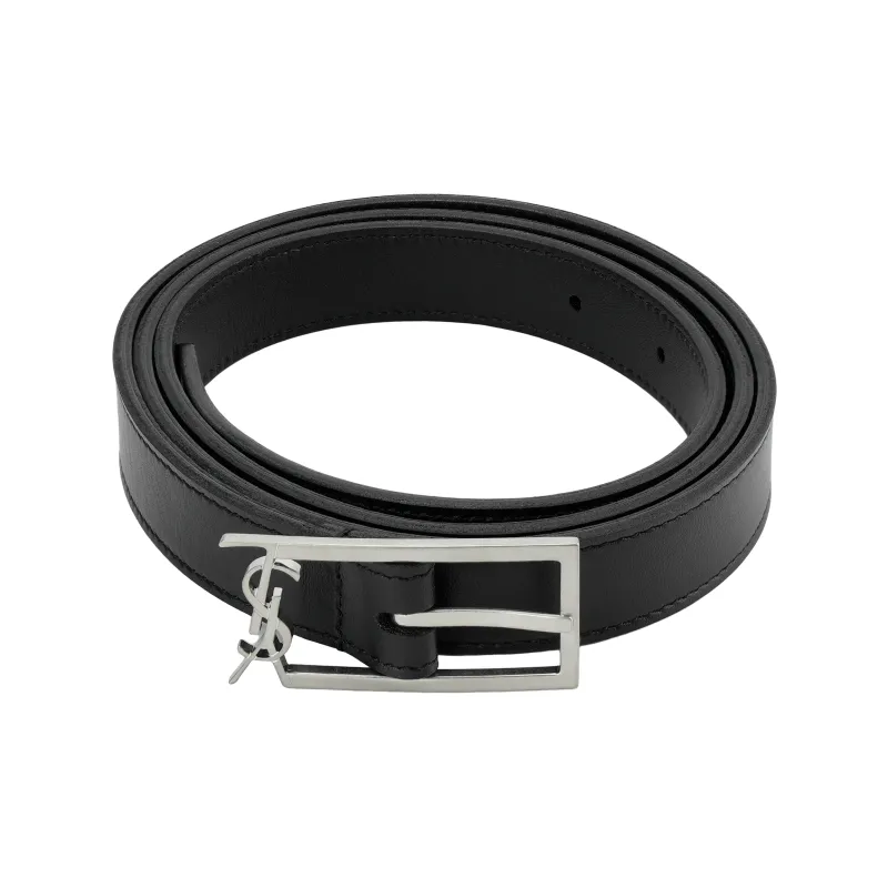 SAINT LAURENT New Cassandre Buckle Belt-2