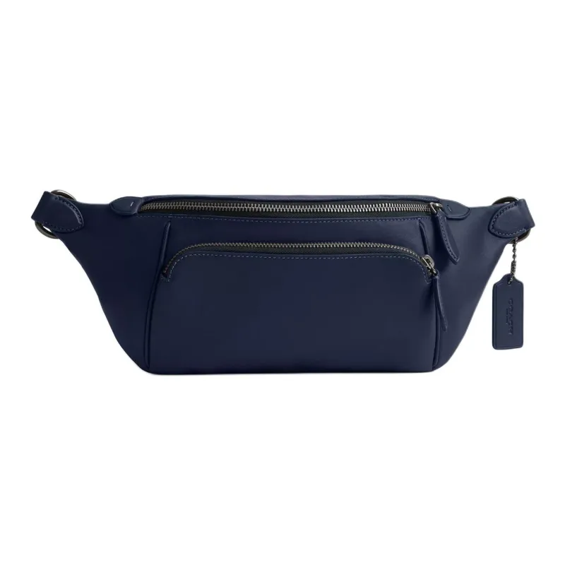 COACH League Smooth Leather Fanny Pack Men's Blue-0