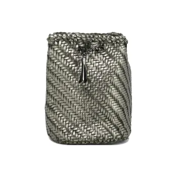 Dragon Diffusion Leather Shoulder Bag Women's Gray Silver