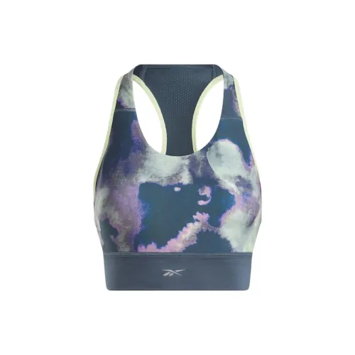 Reebok Running Allover Print Bra Sports Underwear Women's Basketball Blue