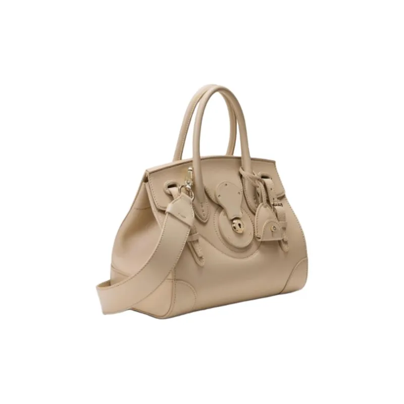Ralph Lauren Cow Leather One Shoulder Handbags Women's Light Yellow Umber-1