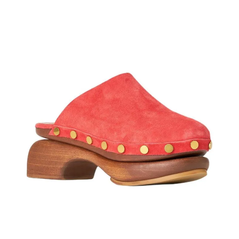 Staud Closed Toe Slippers 7.5cm Women's Red-2