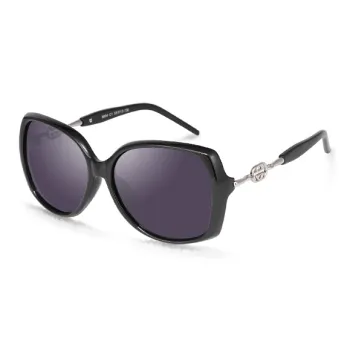 EQUIPMENTELEGANT PC Metal Irregular Shape Sunglasses Unisex Black Transparent Tea