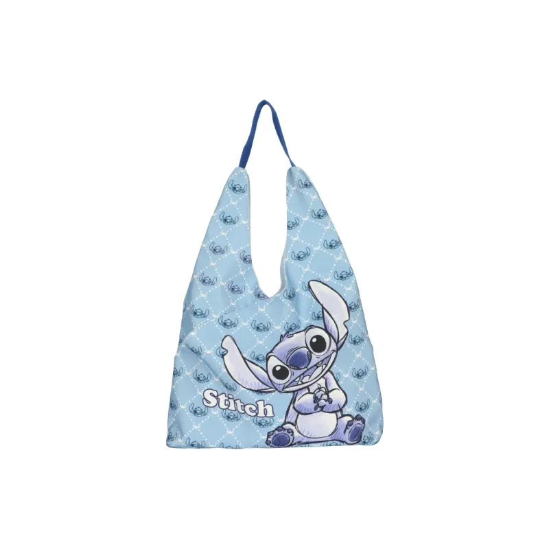 Disney Stitch Series Canvas One Shoulder Handbag Regular Unisex Light Blue-0