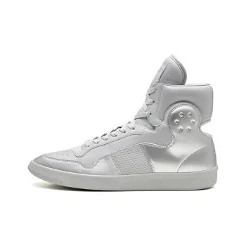 EQLZ EQUALIZER 1970 Lightweight High Top Vintage Basketball Shoes Unisex Liquid Silver