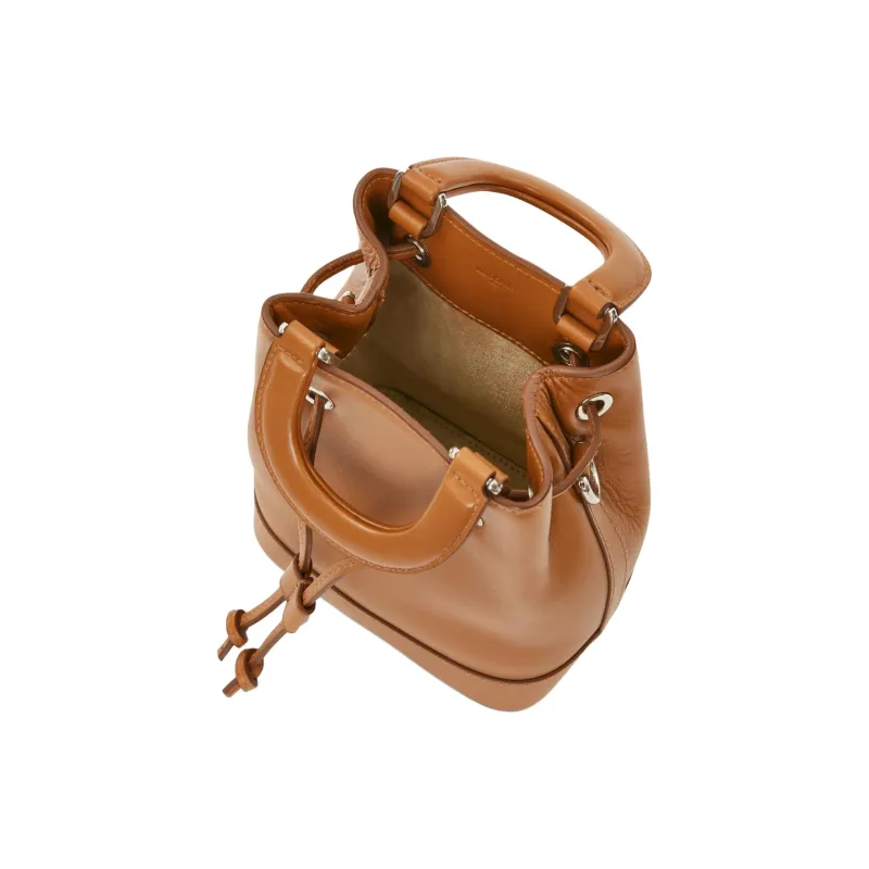 AU DEPART Calfskin Suede Blend Shoulder Bag Crossbody Bag Handbag Small Size Women's Conyac Brandy Color-3