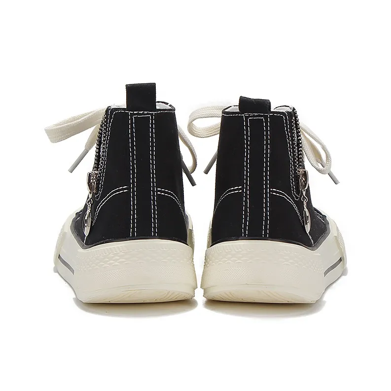 Yobn Anti Slip And Wear Resistant Breathable High Top Canvas Shoes Women's Black-6