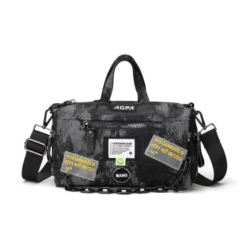 Fillove Denim Crossbody Bags Handbags Regular Unisex Black