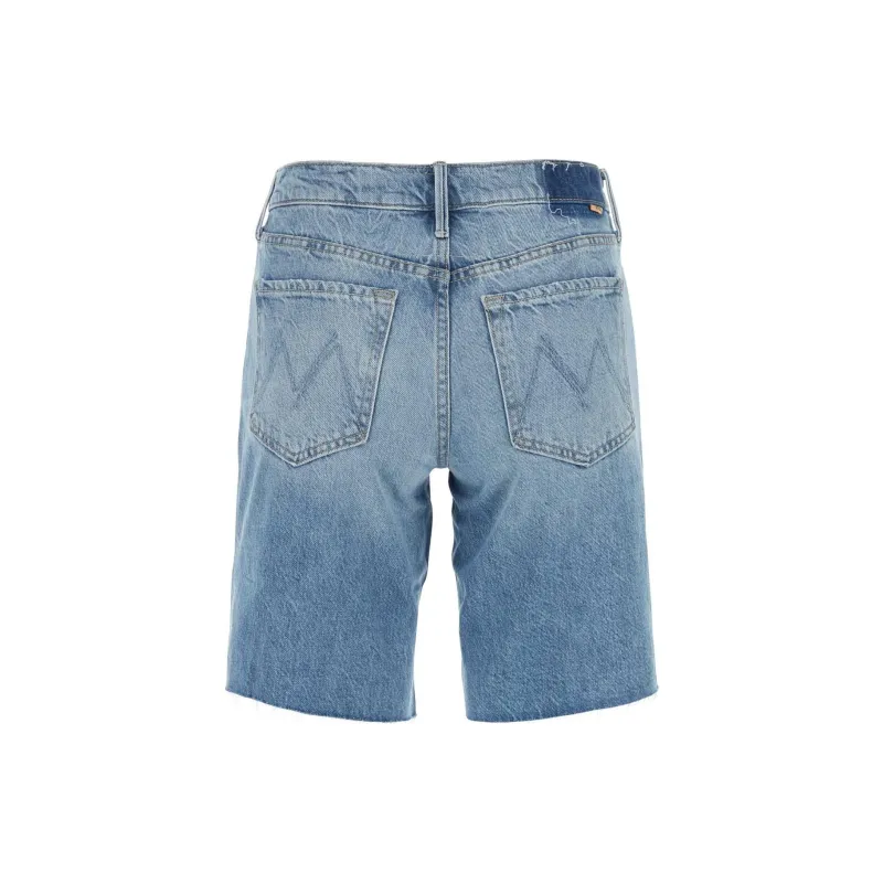 MOTHER Undercover Raw Cut Edge Denim Shorts-1