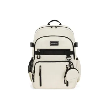 SAMSONITE Fabric Backpack Unisex Ivory White/Purple