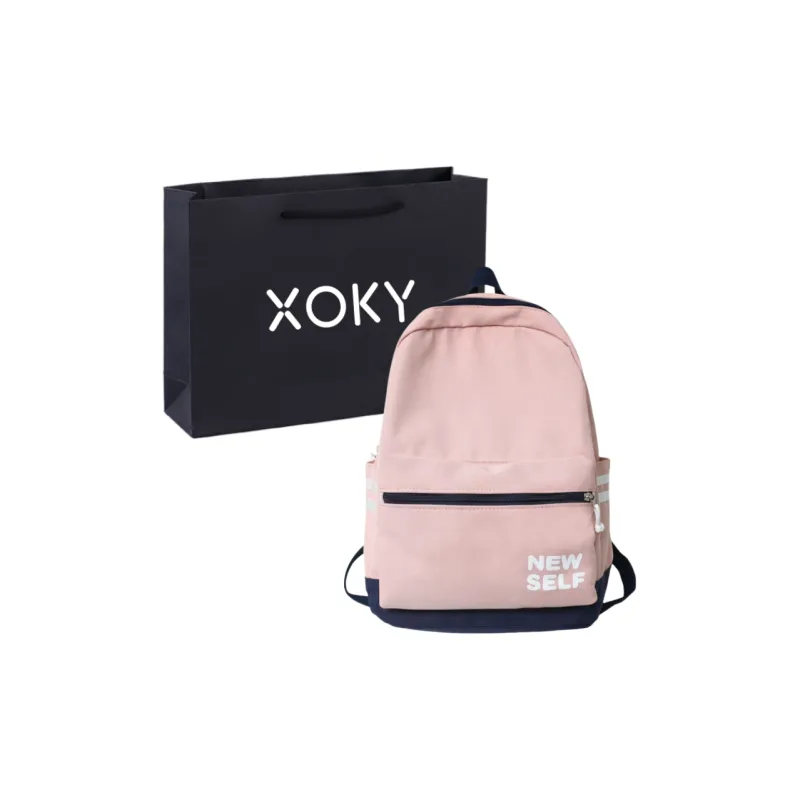 XOKY Nylon Backpack Regular Unisex White/Black/Pink/Green-6