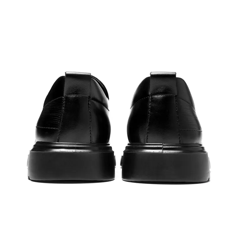 HLA Dress Shoes Men Low Top Black-3