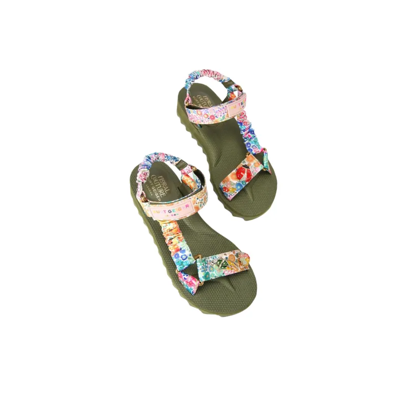 Kurt Geiger London Orion Strap Sandals 4cm Women's Green Pink-2
