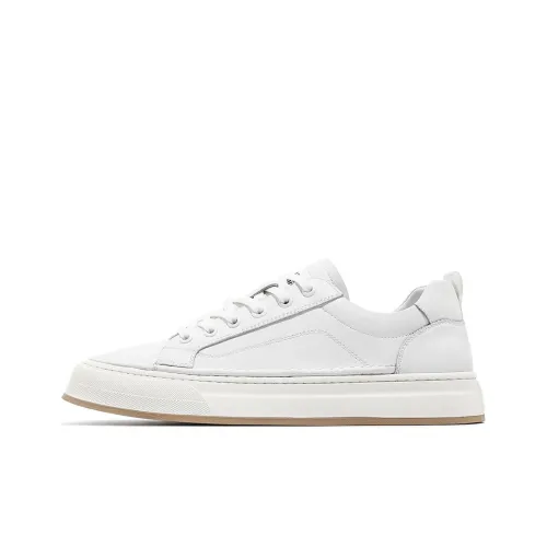 FAIRWHALE Skateboard Shoes Men Low-Top White