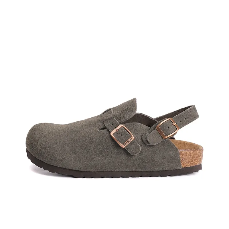Khadgar Mules Slip on Shoes With Partial Coverage, Reversible, Birkenstock, Cork Soft Sole Closed Toe Slippers Unisex-21