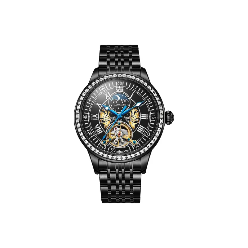 Dulunwe Automatic Mechanical Movement Stainless Steel Watchband Watch Men's Watches Silver Dial-4